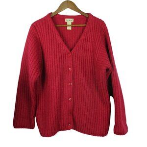 L.L. Bean Women's Cardigan Sweater Mohair Oversized Size L Mauve Vintage Y2K